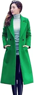 [IDEALSANXUN] Long Wool Coats for Women Fall Winter Coats Wool Jacket Peacoat