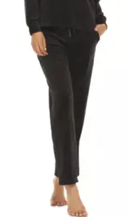 Christian Siriano NY (J22-53*) Courchevel Rib Velour Loungewear Pants Black Sz L