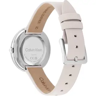 Calvin Klein CK 奶油色皮帶女士腕表 34MM (CK25200094)