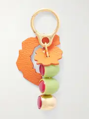 [LOEWE] LOEWE - Martini Olives Gold-tone, Enamel And Textured-leather Keychain - Green - One size One size Green