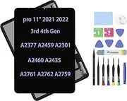 ARUISIFX 11" LCD Screen Replacement for iPad Pro 11 2021 3rd 4th Gen A2377 A2459 A2301 A2460 2022 A2435 A2761 A2762 A2759 Display OLED LCD Assembly Touch Digitizer + Repair Kit