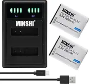 MINSHI 3.8V/2000mAh(2 Pack) Batteries and Charger Kit Intended for EN-EL23 Replacement Battery Nikon 【BCGMNIKEL23USBS】 High Capacity High Efficiency Compatible Camera Battery MSAU 2024FM
