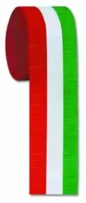Red White and Green Crepe Streamer Fiesta Mexican Italian Decoration