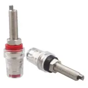 Pair Clear Housing Terminals Posts Speaker Cable Banana Head for Amplifiers