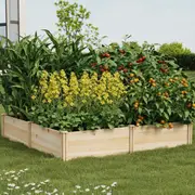 Livsip Garden Bed Set of 4 Raised Wooden Planter Box Container 80x80x30cm