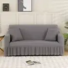 Sofa Cover Loveseat Cover Elastic Slipcover Protector with Skirt 1 2 3 4 Seater