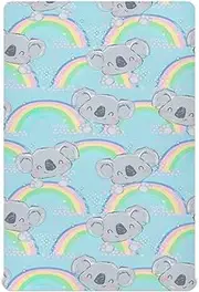 Unisex Fitted Baby Crib Sheets for Boys Girls Soft Breathable Comfortable Fitted Crib Mattress Sheet for Standard Size Crib Mattress 39x27in Cute Koala Pattern Print