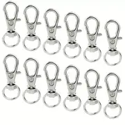 50 Pcs Metal Swivel Snap Hooks Lobster Claw Clasps with 50 Key Rings for Lanyard