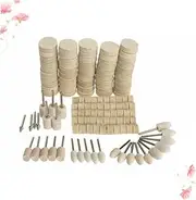 129Pcs Wool Polishing Wheel Set Buffing Pads for Metal Surface Waxing Suitable for Jade Polishing Compatible with Polisher Machines and Rotary Tools