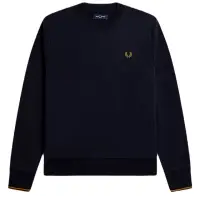 在飛比找momo購物網優惠-【FRED PERRY】男款 品牌刺繡LOGO 運動衫-深藍