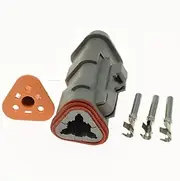 1-20 Sets Kit 1.6mm Series 3 Pin Car Female Male Wiring Connector DT04-3P-E008 DT04-3S-E008 Auto Pump Truck Nozzle Sealed Socket(Female set,1Set)