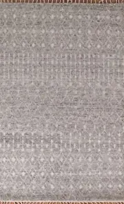 Geometric Plish Wool Modern Moroccan Area Rug 5'x8' Hand-knotted Indian Carpet
