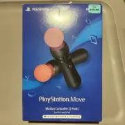 New - Sony Playstation Move Controllers - PS4/PS VR - Black - 2 Pack - NIB