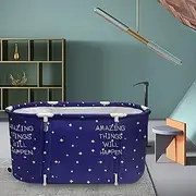 ptlsy Ice Bath Tub for Adults, Large Portable Bathtub for Adult, Folding Japanese Soaking Bath Tub Fit for Cold Warm Spa Indoor & Outdoor (Blue Large)