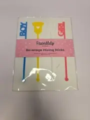 Gender RevealBeverage Stir Sticks, Set Of Four Stirrers New - Friendly Press