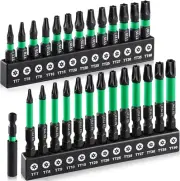 27PCS Impact Torx Bit Set (TT7-TT40), S2 Steel Security with Tamper Proof & Magn