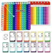 Flash Cards + Pop Fidget Chart- 156 Hole Punched Math Game Multiplication