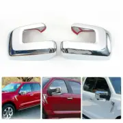 For Ford F150 F-150 2021-2022 Pair Chrome Wing Door Mirror Cover Trim Stick-on