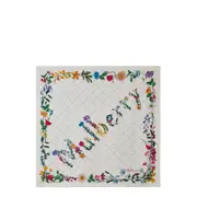 [Mulberry] Wild Floral Square Eggshell Silk Twill