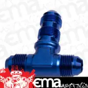 Aeroflow AF834-16 Bulkhead Tee -16AN Blue Bulkhead On Side