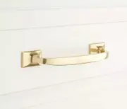 New 4" Polished Brass Toulouse Solid Brass Cabinet Pull by Signature Hardware