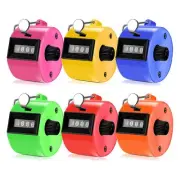 6 PCS Hand Counter 4 Digit Mechanical Palm Click Counter Assorted Color8416