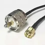 24" UHF PL259 male to RP SMA male plug RF adapter coax cable RG174 NEW USA