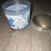 Pier One Imports 3 Wick Candle Blue Hydrangea Hard to Find Scent New Rare