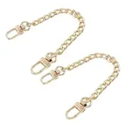 Hitefu 2PCS Purse Chain Strap, Gold Metal Flat Chain Replacement 7.87 Inch