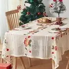 Christmas Tablecloth Creative Decorative Xmas Bell Printed Square 55x55 inch for