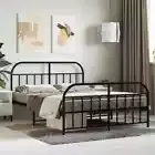 Double Size Metal Bed Frame Steel Legs Industrial Mattress Base Platform Black