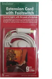 9 Foot Christmas Extension Cord with On/Off Foot Switch - - White Christmas Tree