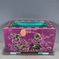 在飛比找Yahoo!奇摩拍賣優惠-古董瓷器 仿古瓷器 大雅齋花卉四方鑲器筆洗 CLC-3972