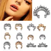 Fake Unisex Septum Clicker Nose Ring Non Piercing Hanger Clip On Jewelry_PR