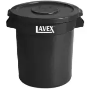 10 Gallon Black Round Trash Can or Food Ingredient Container with Lid (NSF)