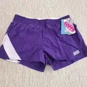 NEW Soffe Womens Stride Shorts Small Purple White Cheer Athletic Sports