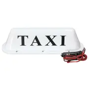White Waterproof Taxi Magnetic Base Roof Top Car Cab LED Sign Light Lamp 12V PVC