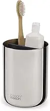 Joseph Joseph EasyStore - Luxe Stainless-steel Toothbrush Holder Caddy Bathroom Storage, Regular- Steel