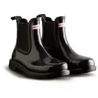 Hunter Commando Chelsea Black Gloss Rain Boot Short Ankle Waterproof Rubber