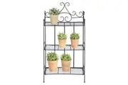 Esschert Design Rectangular Etagere Frame Folding Shelf Garden Storage Black