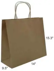 BROWN KRAFT CARRY BAGS WITH SECURE SEALING TAPE & HANDLES 50 bags CTC118