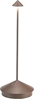 [Zafferano] Pina Lamp, Rechargeable and Wireless Table Lamp with Touch Control, Suitable for Indoor and Outdoor Use, Dimmer, 2200-3000 K, Height 29 cm, Colour Corten