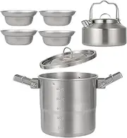 [DAWCBVJQ] Backpacking Cooking Set - Campfire Cooking Set,Lightweight Survival Equipment for Outdoor Family Lawn Hiking Adults Travel Picnic Backpacking