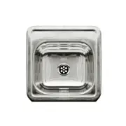 Whitehaus WH692ABL Polished Square Kitchen Sink In Polished Stainless St