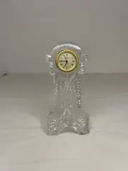Waterford Crystal Grandfather Clock Gold Plate Face Vintage Signed New Battery