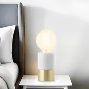 Annie Mid-Century Modern Table Lamp in Brass and Marble