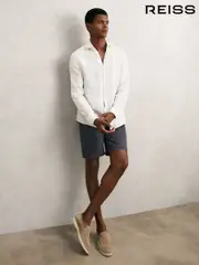Reiss Airforce Blue Wicket Cotton Chino Shorts with Stretch (D76848) | $155