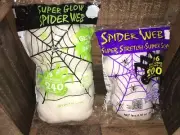 2x of Stretch Spider Web ~ 1 Glow & 1 Reg Halloween Scary Party Prop ~ 400+ Sqft