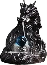 Qianly Dragon Statue Backflow Incense Burner Waterfall Incense Holder Censer Ornament for Table Bedroom Meditation Home Decoration