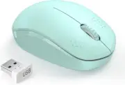 Wireless Mouse, 2.4G Noiseless Mouse with USB Receiver Mice for PC -Mint Green